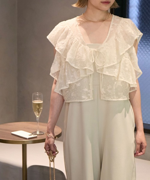 forksy.】【オケージョン対応】2wayラッフルオーガンジーボリューム