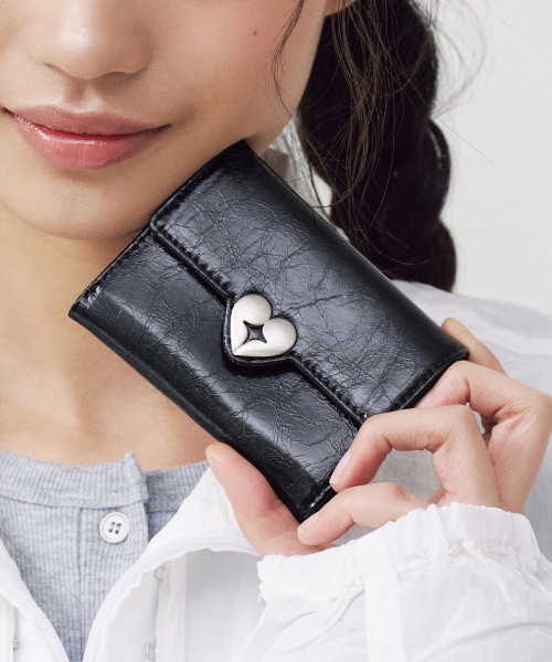 HEARTY FLAP WALLET - BLACK（札入れ/マネークリップ）｜FENNEC
