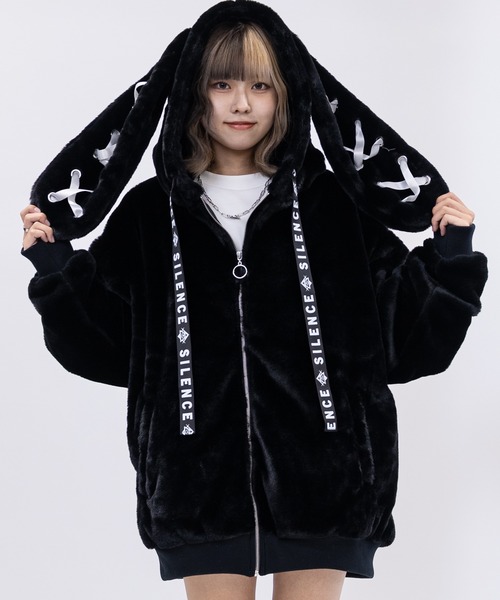 セール】【31】【25AW新色追加】うさ耳 ファーパーカー（パーカー