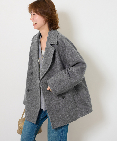 セール】《追加2》尾州ウールスーパー100モッサPコート（ピーコート