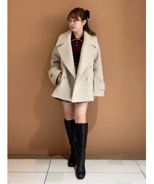 ボアダブルミドルコート（ステンカラーコート）｜REDYAZEL