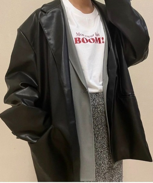 LE CIEL BLEU（ルシェルブルー）の「Faux Leather Oversized Jacket