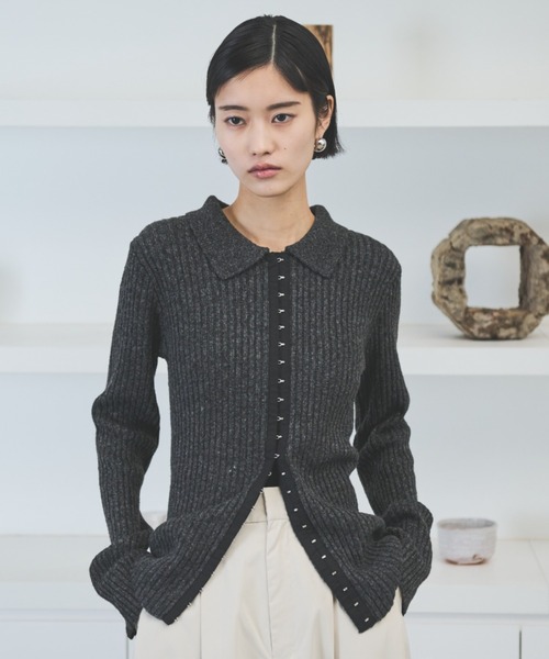 セール】ホックデザインポロニットトップス（ニット/セーター）｜AIC