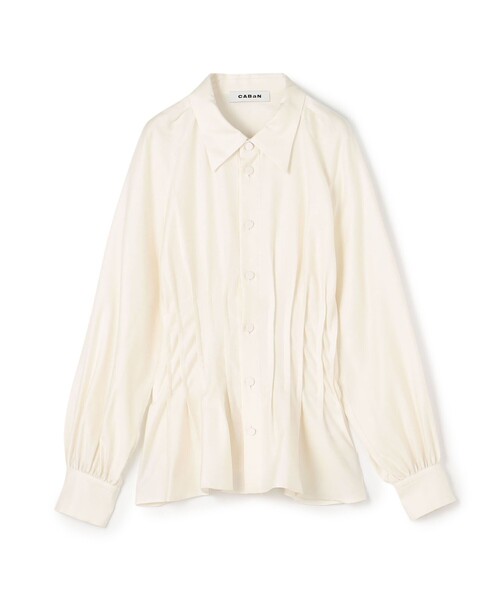 caban（キャバン）の「コットンサテンモールスキン タックブラウス