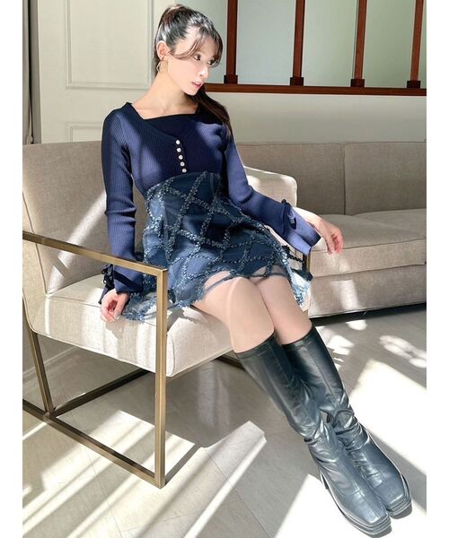 RESEXXY（リゼクシー）の「ドッキングフレアミニニットワンピース