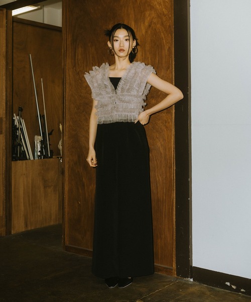 セール】チュールベストオールインワンドレス / tulle vest all in one