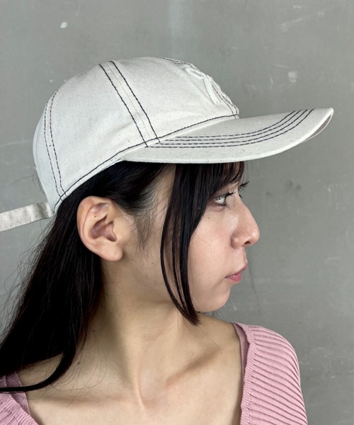 セール】ステッチ リボンモチーフ 大きめ刺繍 キャップ（キャップ