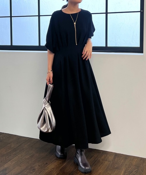 un dix cors（アンディコール）の「ウエストタック半袖ワンピース