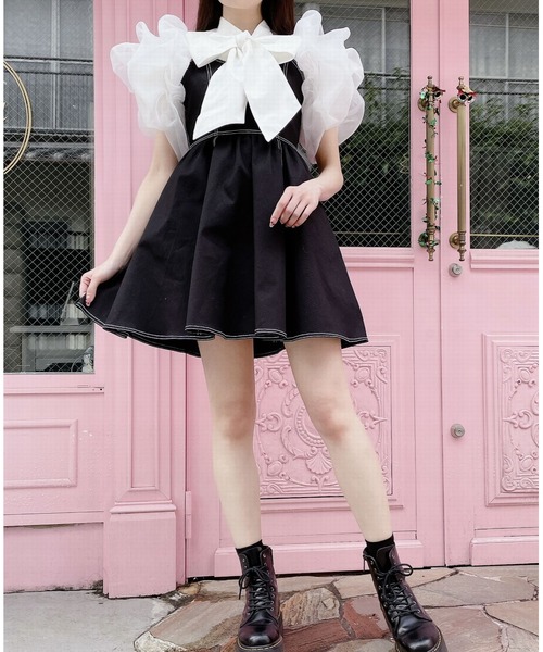 lilLilly（リルリリー）の「バックリボンデニムワンピース（ワンピース