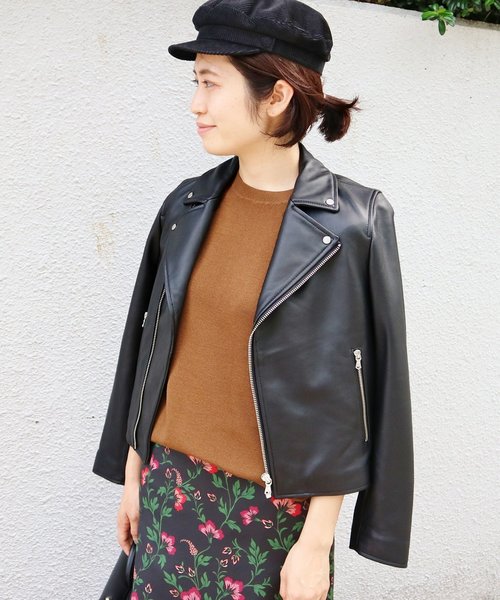 セール】ラムライダースブルゾン◇（ライダースジャケット）｜IENA