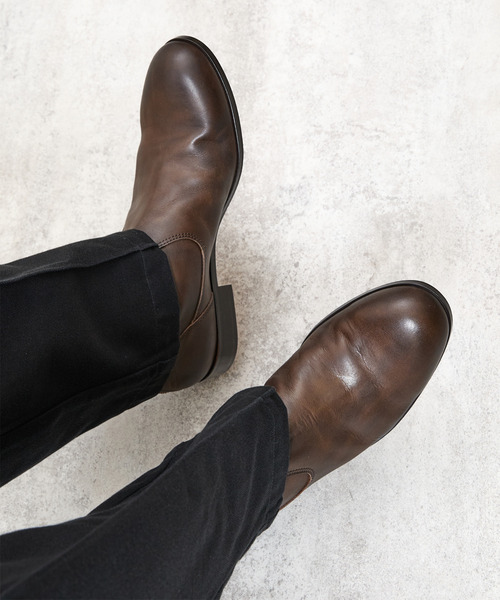 PADRONE パドローネ / BACK ZIP BOOTS [EDWARD] バックジップレザー