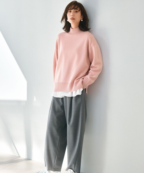 洗える】カシミヤブレンド ハイネック ニット（ニット/セーター）｜23