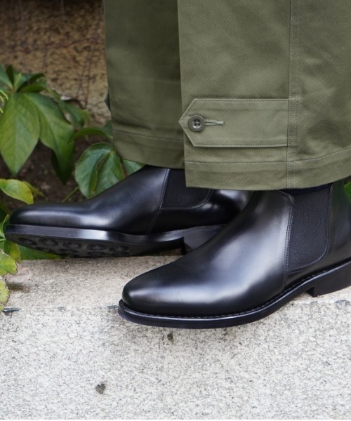 Jalan Sriwijaya/98411/CALF/BLACK/DAINITE SOLE/サイドゴアブーツ