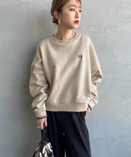 FRED PERRY/フレッドペリー] ツインティップライン ショート丈 クルー