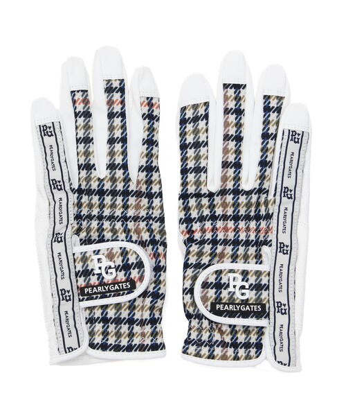 セール】【PEARLY GATES】ガンクラブチェック柄 合皮グローブ (両手用