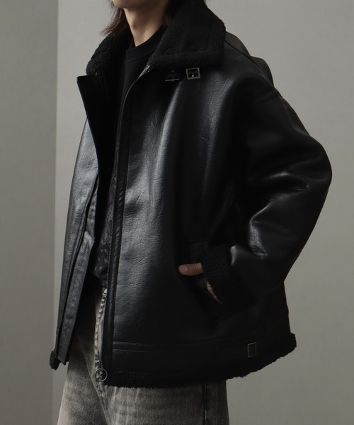 セール】【welise/ウェライズ】ヘビーPUムートン オーバーサイズ