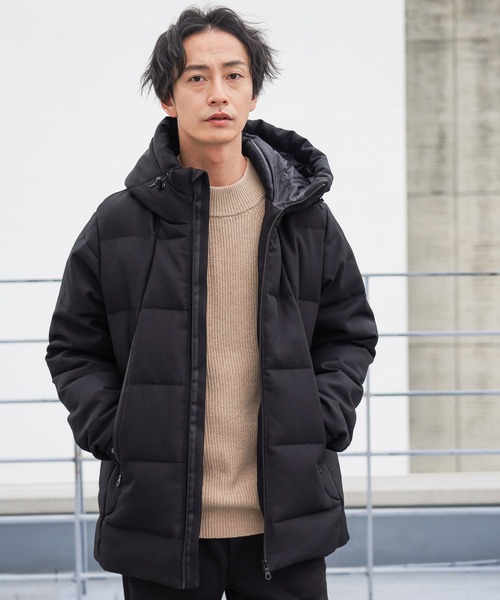 NAVY（ネイビー）の「フード付きウールライクダウンジャケット（ダウン