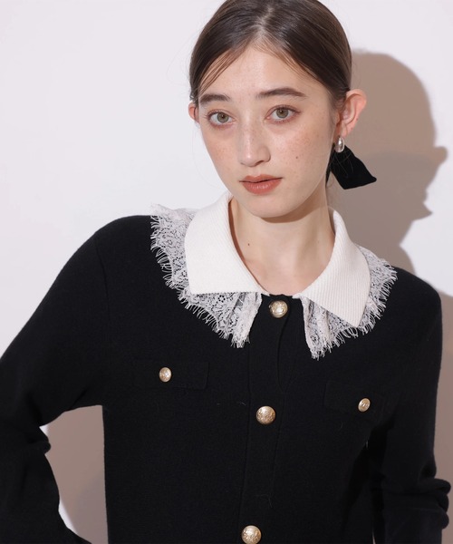 Rirandture（リランドチュール）の「レースカラーミニニットワンピース