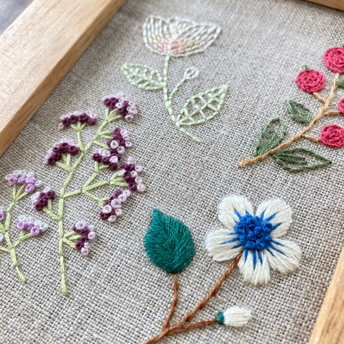ボタニカル刺繍の刺繍フレーム 刺繡額 インテリア枠 壁掛け