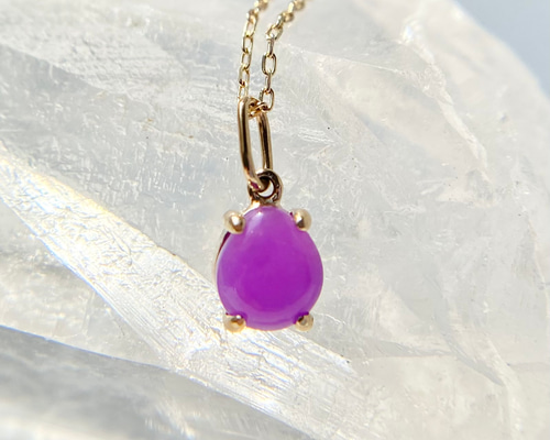 K10☆天然スギライトネックレス☆原石から磨いた1点ものジュエリー