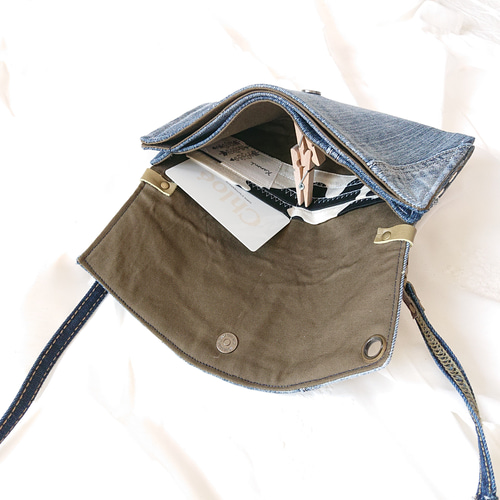 10) ウォレット ショルダー お財布ショルダー デニムリメイク