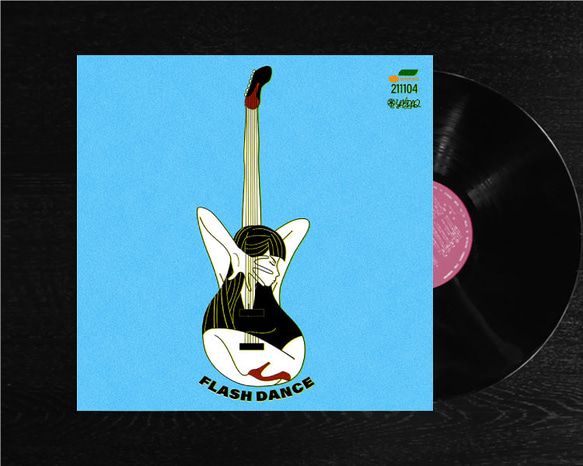 レコードジャケット風アート【レコード盤なし】Flash Dance_c180