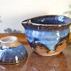 再入荷！】◇片口酒器セット 星空(コスモブルー) ＊酒器 片口酒器＋お