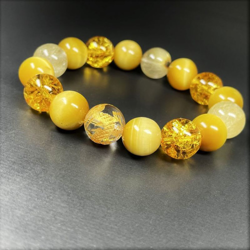 相性抜群の組み合わせ】金彫皇帝龍 本水晶 ゴールデンタイガーアイ