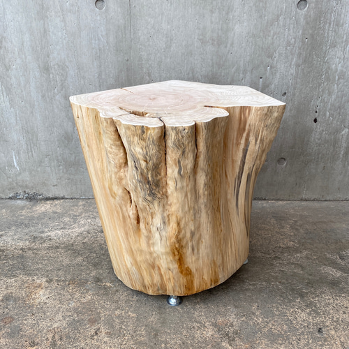 ヒノキの切り株の造形的置物 】丸太 椅子 スツール オブジェ フラワー