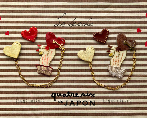 ハートLOVERのチェーンピンバッジSET♥ ブローチ quatresix 通販