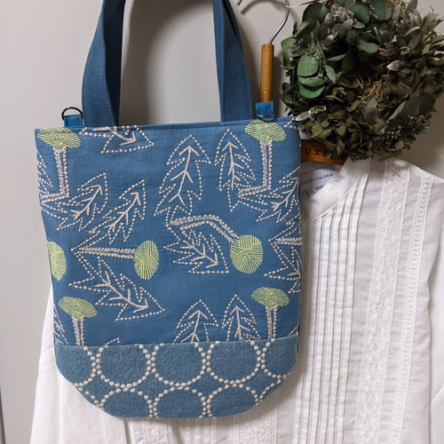 春色ミナペルホネントート【tanpopo/bule】タンポポイブルー