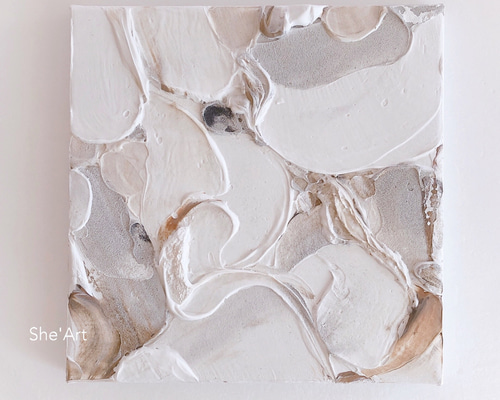 原画SM・nuance・ホワイトグレージュ /モダンアート・テクスチャー