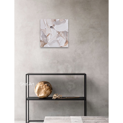 原画SM・nuance・ホワイトグレージュ /モダンアート・テクスチャー