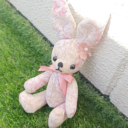 デカ耳うさぎのぬいぐるみ アンティークフラワー ぬいぐるみ A☆bear's