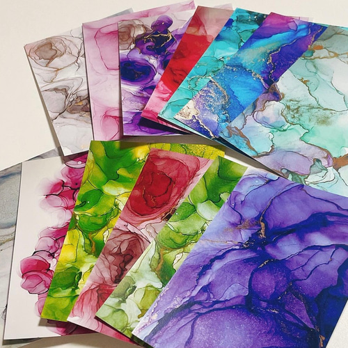 数量限定】アルコールインクアート オリジナルデザイン ポストカード