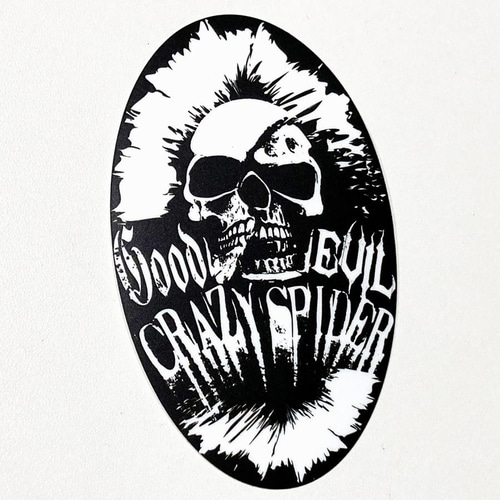 特価 激安 ステッカー スカル「TFスカル CRAZY SPIDER（マットブラック