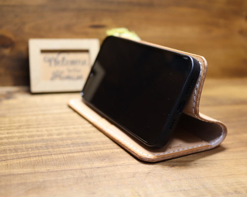 iPhone series 手帳型 スタンド機能付き スマホケース 栃木レザー ヌメ