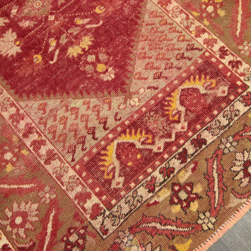 時代もの アンティーク トルコ絨毯 ウシャクラグ トライバルラグ