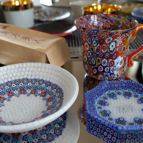 MURANO ムラノ カラフル ミルフィオリ お碗 皿 MURANO ムラノ