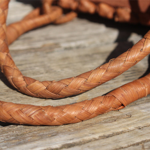 99014六角花結び編み 山葡萄 かごバッグ やまぶどう 山ぶどう カゴ