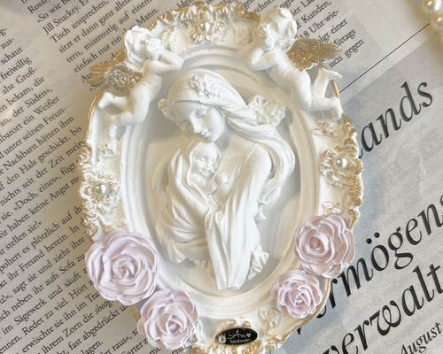 受注制作］聖母マリア フレーム アロマストーン マリア様 マリア像