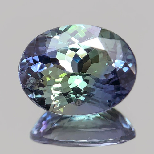 ◇鑑別書付き 非加熱タンザナイト 2.680ct ルース オーバル バイカラー