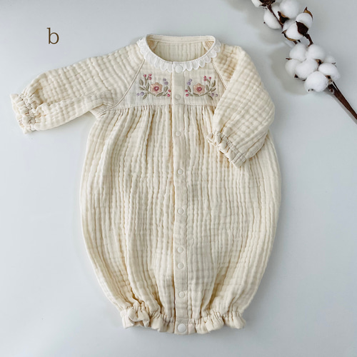 即納 /衿レースツーウェイオール（低体重新生児40-50サイズ）4重