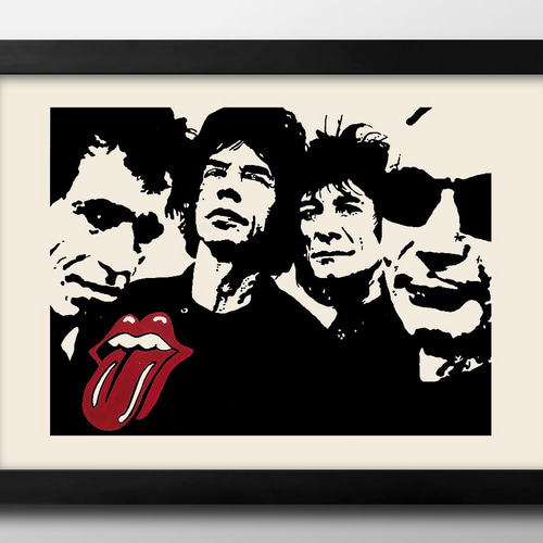 14230アートポスター 絵画 A3サイズ『ローリングストーンズ』イラスト