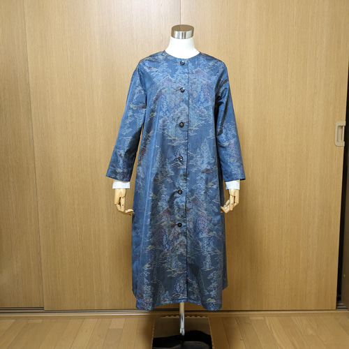 SOLD 着物リメイク ロングコート 大島紬 M〜L コート さらあお 通販