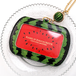 赤肉メロンなビジネス名刺入れ（牛革製）夕張メロン 名刺入れ・カード