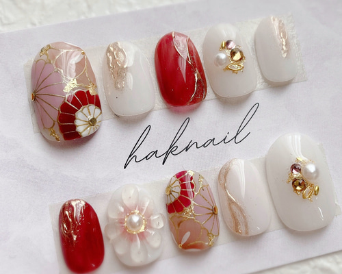 No.186 和柄フラワー 赤 着物 前撮り ウェディング ブライダル 花嫁