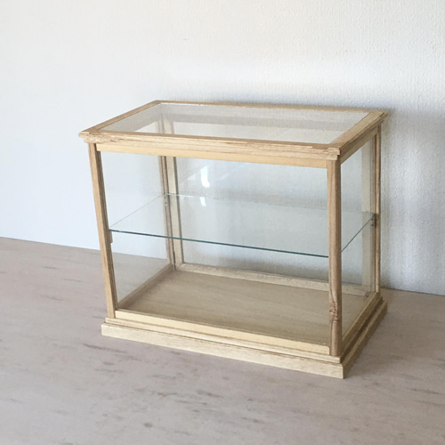 サイズオーダー可］木製 卓上 ショーケース ガラスケース パンケース