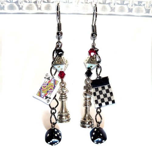 チェス キング クイーン トランプ サイコロ ダイス シルバー