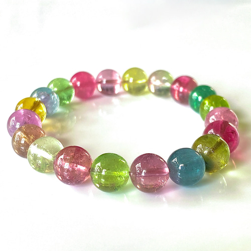 最高品質 SA トルマリン ミックス キャンディーカラー ブレスレット